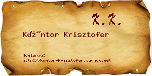 Kántor Krisztofer névjegykártya
