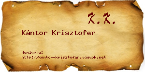 Kántor Krisztofer névjegykártya