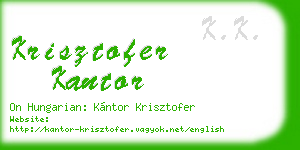 krisztofer kantor business card